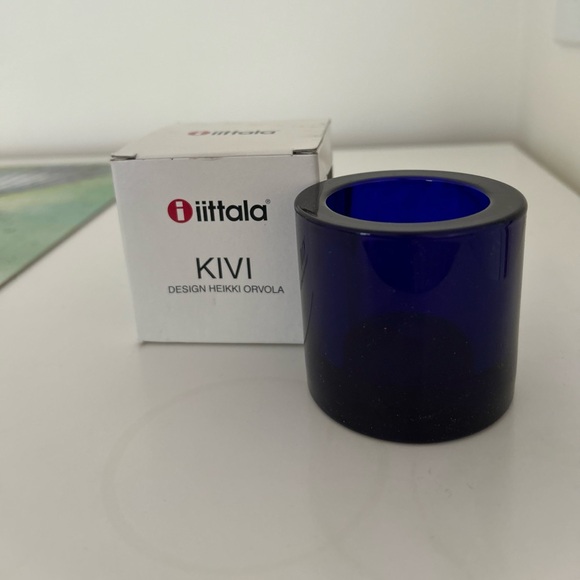Cobalt Blue Iittala Kivi Marimekko Votive Tealight Candle Holder New With Box - Picture 1 of 11